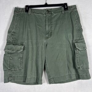 IZOD Mens Olive Green Cotton Cargo Shorts Size 34 Casual Outdoor